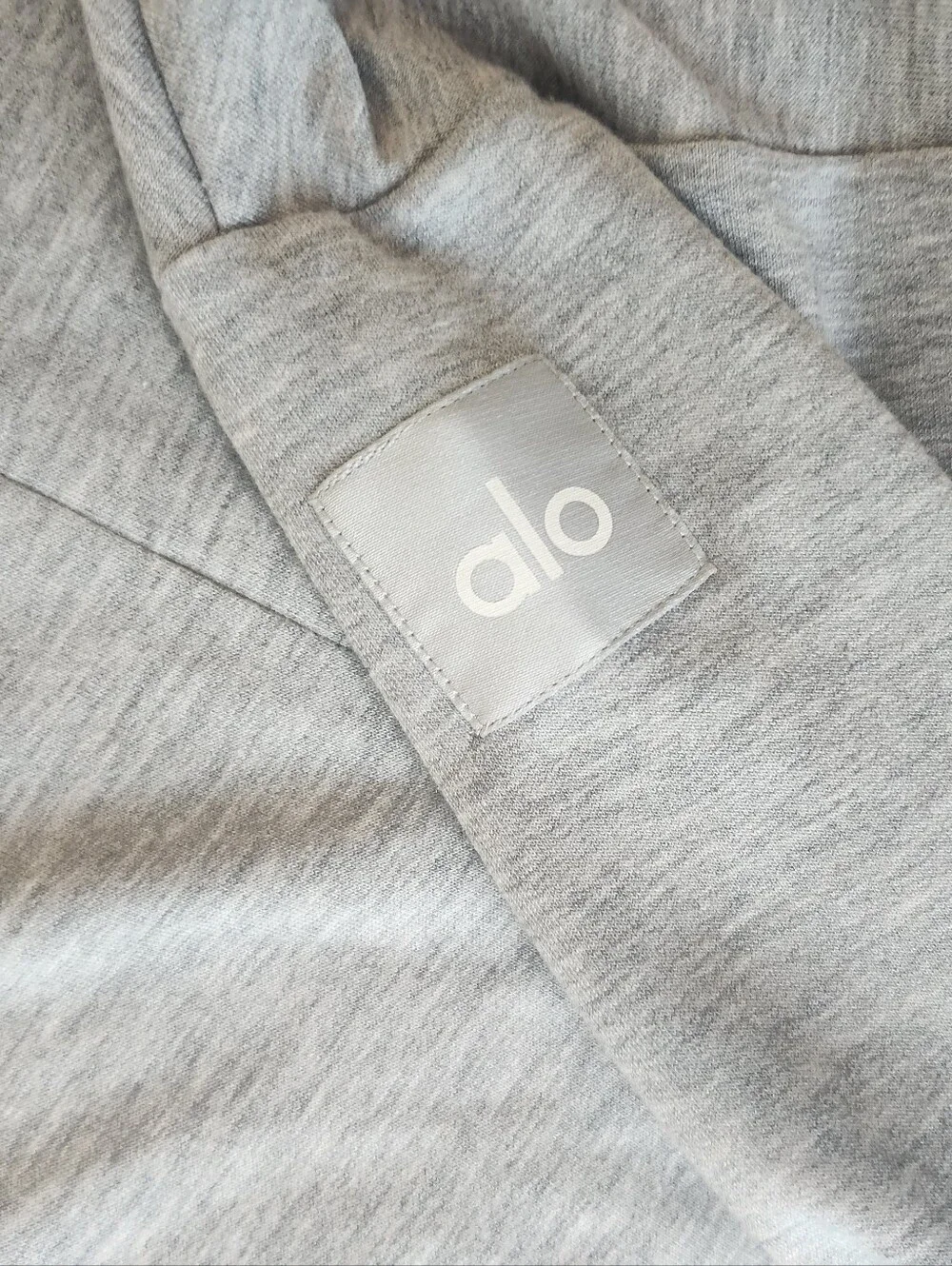 ALO Yoga Grey Tie-Front Cropped Sweatshirt - Picture 4 of 5